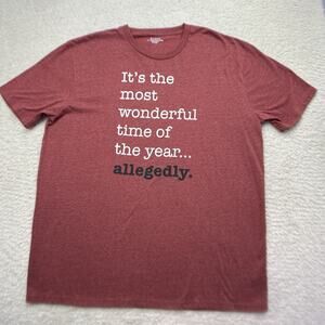 Most Wonderful time Year..Allegedly TShirt Mens Sz XL Red Funny Humorous Quote